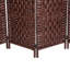 Paravent de séparation de pièce en osier tressé de 1,83 m de hauteur, composé de 6 panneaux, avec un élégant motif en losange et une fonction pliable et portable.