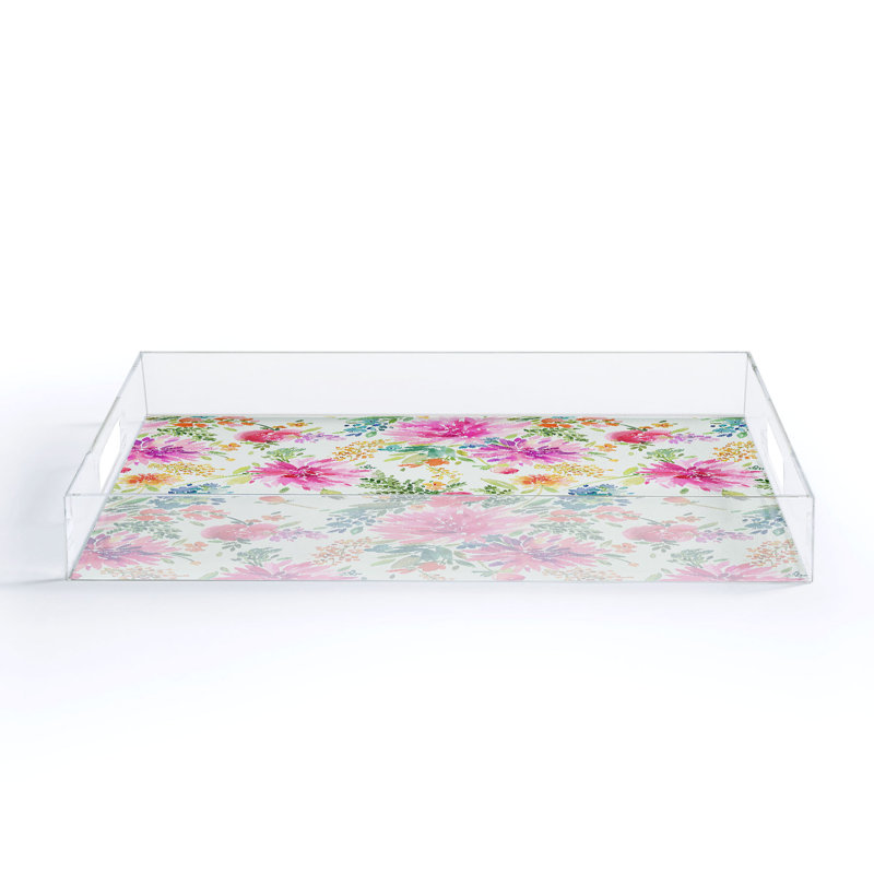 Plateau en acrylique Cassidy Rae Marietta, Rose, Floral