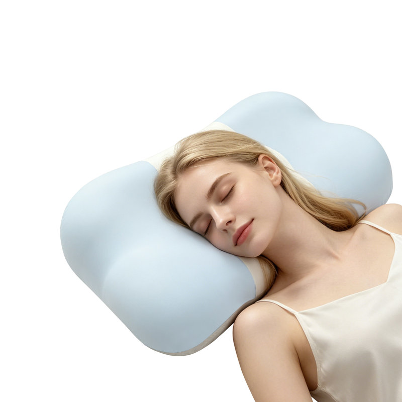 Oreiller en mousse viscoélastique Butterfly Cloud Contour, Blue;White