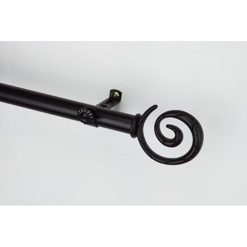 Tringle à rideaux simple Mcewen, l 120 po à 170 po, Noir