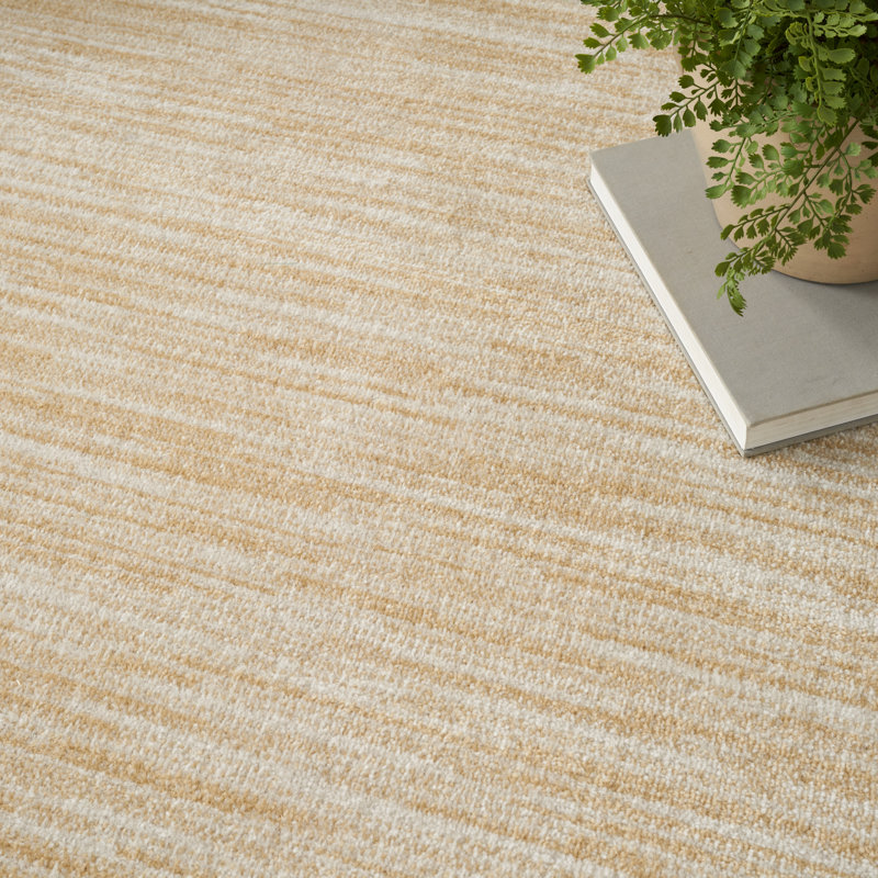 Tapis intérieur / extérieur en polypropylène tissé à la machine Balaton crème / ivoire, Rectangle 8 pi x 10 pi