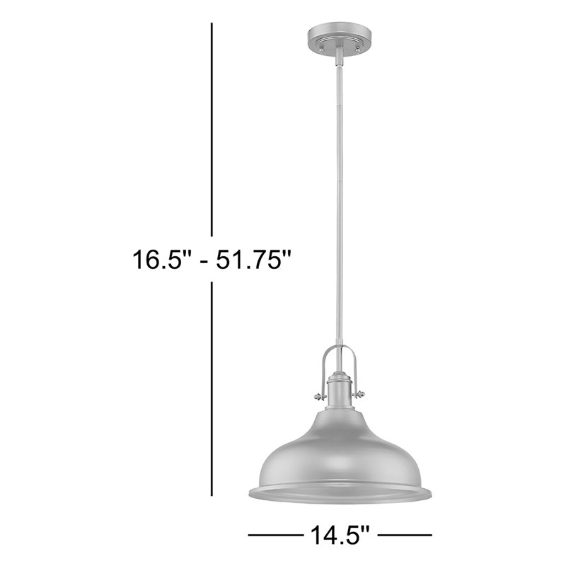 Luminaire suspendu simple en forme de dôme Piccirillo, Bronze huilé
