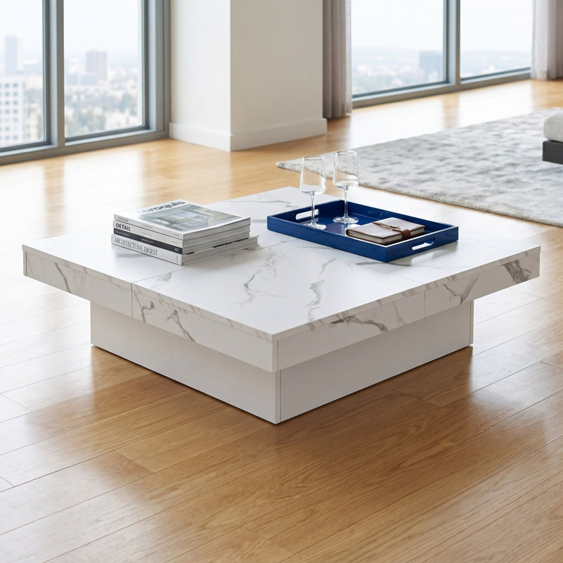 Table basse en placage de marbre