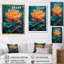 «Vibrant Orange and Blue Lotus Bloom I», art mural Lotus-249939473-249939503