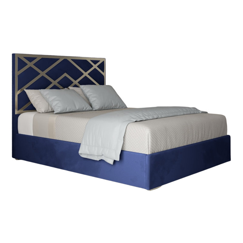 Anatolija Upholstered Bed, Double (4'6), Blue