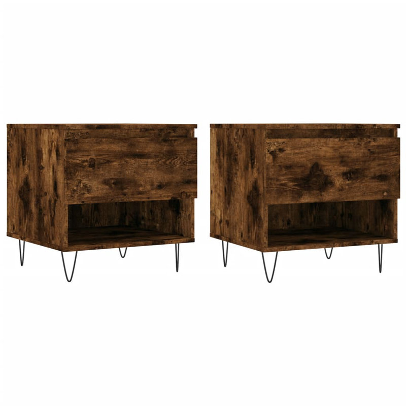 Four Leg Coffee Table with Storage, Smoked Oak