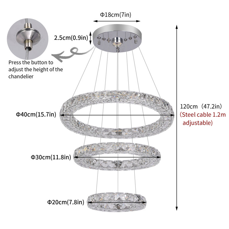 Marvi 1 - Light Unique/Statement LED Chandelier