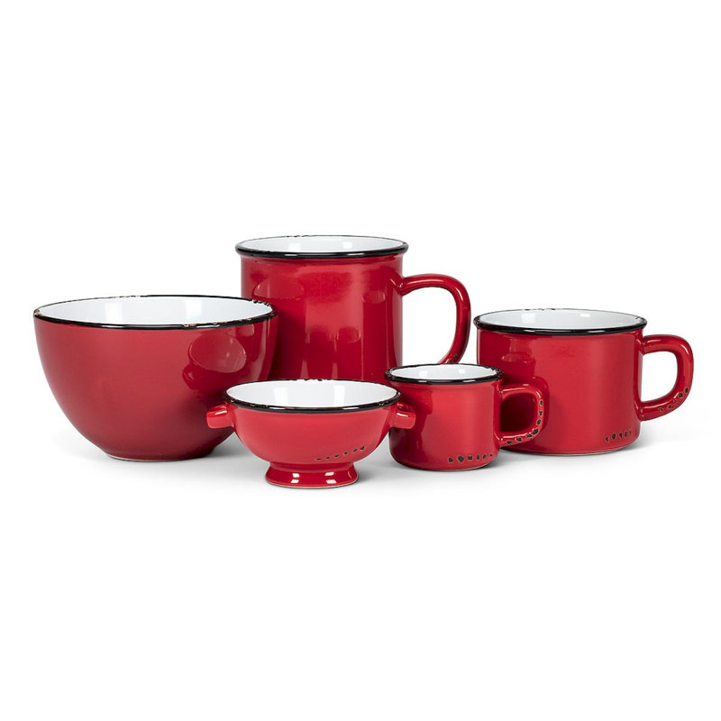 Tasse à cappuccino émaillée Naniouni, Rouge