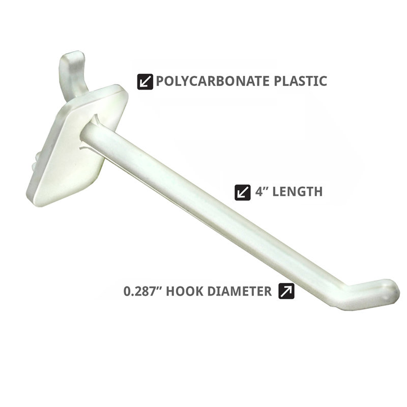 4" Lexan Hook: 0.287" Diameter, 50-Pack