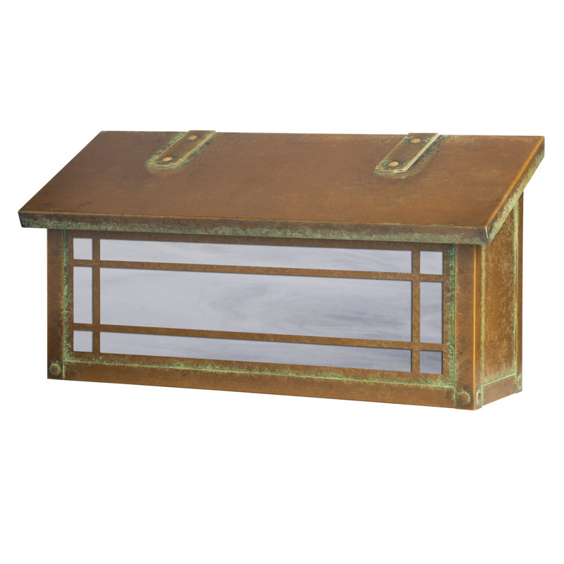 Summit Brass Wall Mounted Mailbox, New Verde, Wispy White