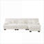 Canapés modulaires, canapé surdimensionné en L surdimensionné en forme de L, repose-pieds convertible pour le salon, moderne | chenille | blanc