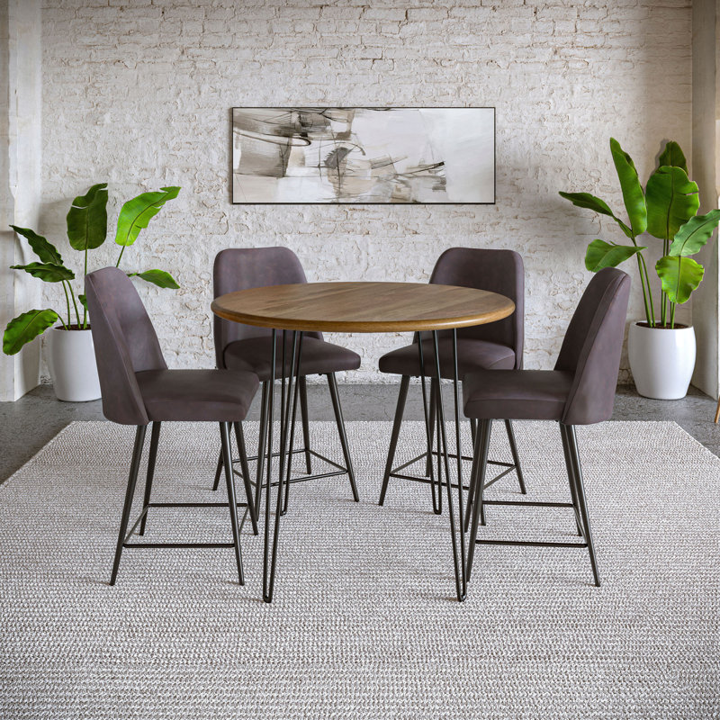 Tabouret de bar Ebrar, Brun foncé