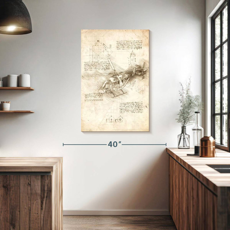 Mehar Helicopter Blueprint, 39" H x 26" W