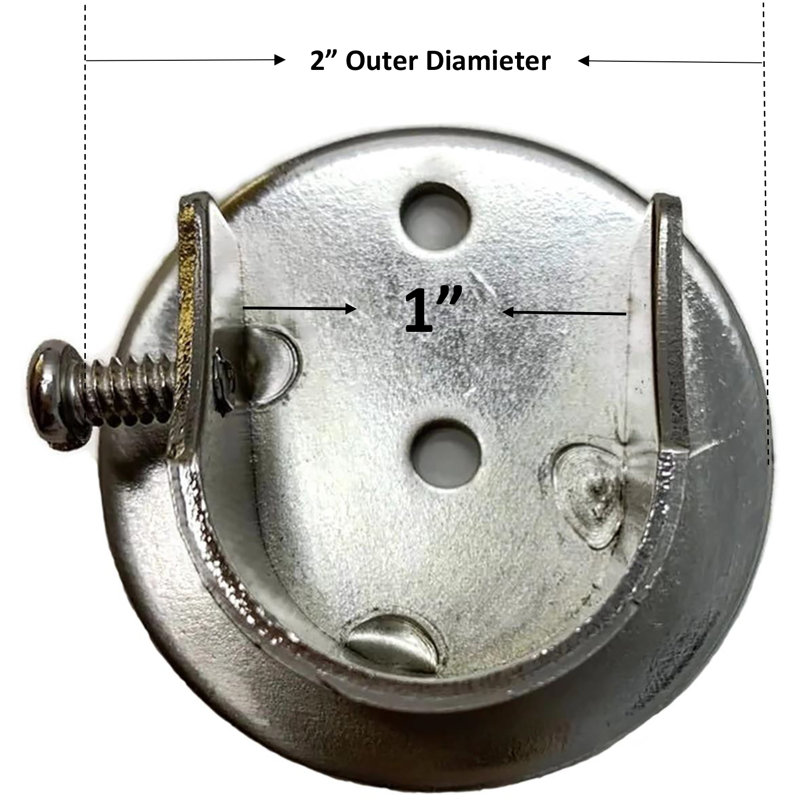 Support de fixation pour rideau intérieur Petillo, Acier brossé, H 1 po x l 2 po x P 2 po