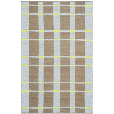 Ragnar Hand Hooked Brown/Lawn Green Indoor/Outdoor Rug