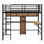 Lit mezzanine avec bureau en L et tablettes