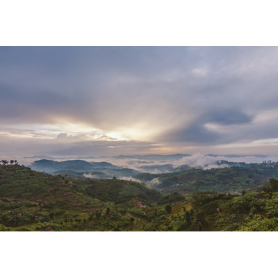 Sunset Over The Rwandan Hills - Wrapped Canvas Print
