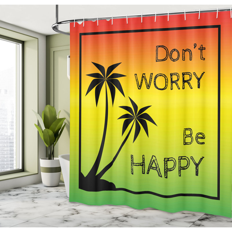 Ensemble de rideau de douche et crochets rasta, H 75 po x l 69 po