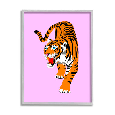 «Roaring Tiger» sur fond rose encadré par House of Lulu