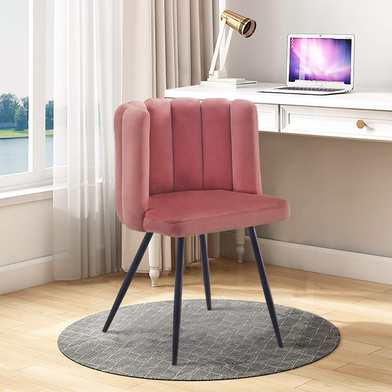Lawrey Velvet Upholstered Parsons Chair, Pink