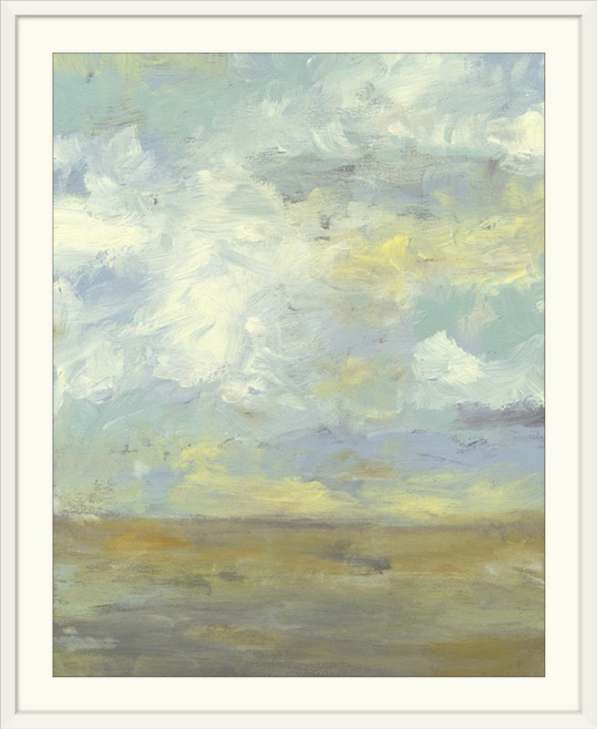 Cloud Stack " Cloud Stack I " by Jennifer Goldberger, White Frame, 23" H x 20" W x 1" D