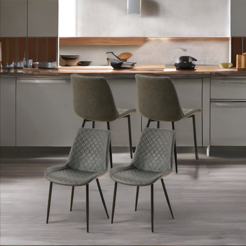 Ensemble de 4 chaises de salle à manger, Gris
