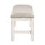 Banc décontracté moderne avec siège rembourré gris et finition blanc antique, 48 pouces de long, 16 de large, 19,5 de haut, capacité de 300 lb