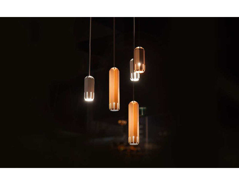 Brixton 1 - Light LED Pendant, 8" H x 1.75" W x 1.75" D, Copper
