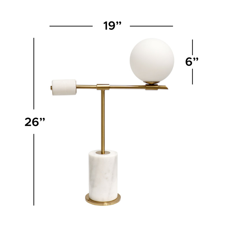 Bianca Brushed Gold Marble Modern Table Lamp