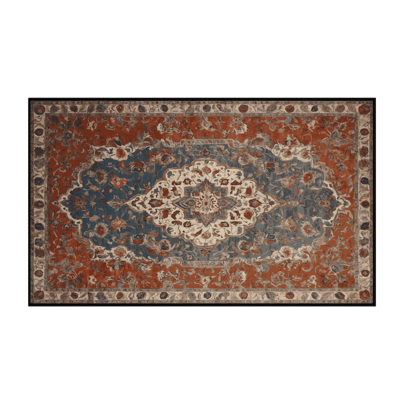 Machine Washable Brown Area Rug, Rectangle 6' x 9'