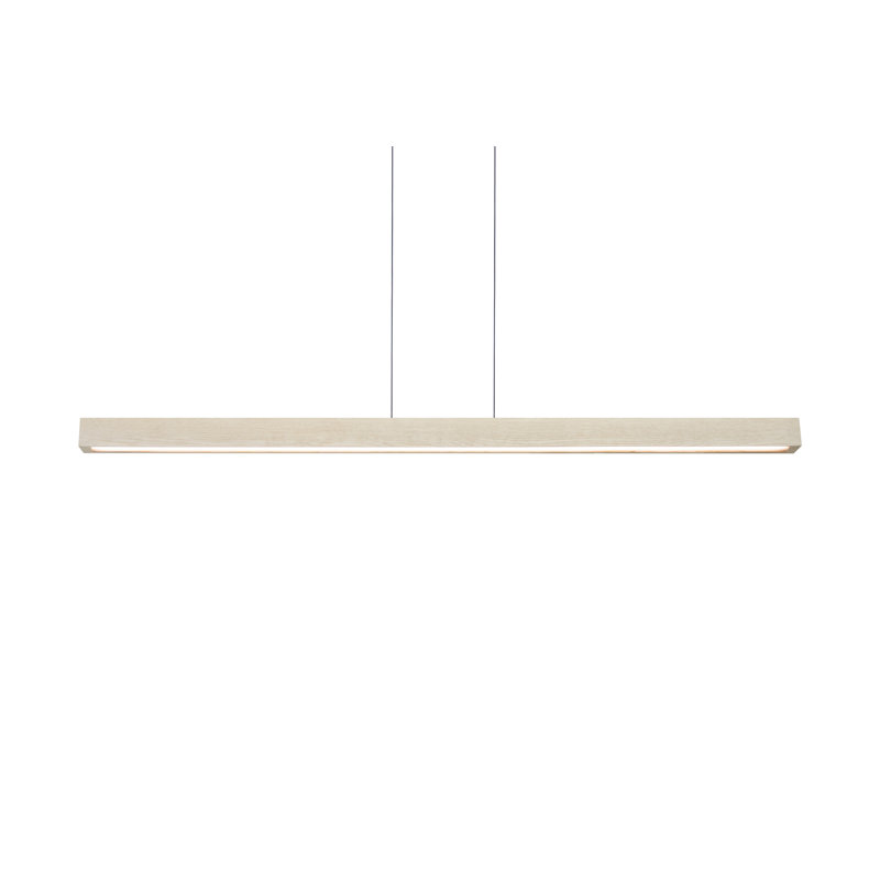 Una 3 - Light LED Kitchen Island Pendant - Uplight and Downlight, 3500K, White Washed Oak, 2.75" H x 48" W x 2" D