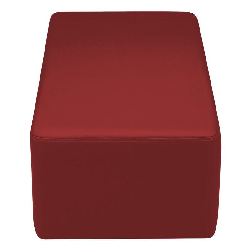 Pro Series Upholstered Rectangle Ottoman 12" Height, Crimson