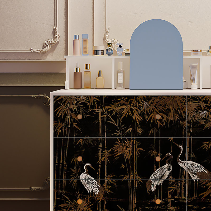 Buffet de rangement à six tiroirs, Blanc