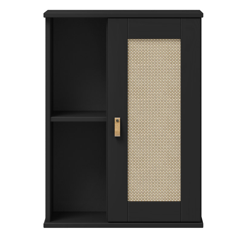 Horncastle Solid Wood 1 - Door Rectangle Accent Cabinet, Black