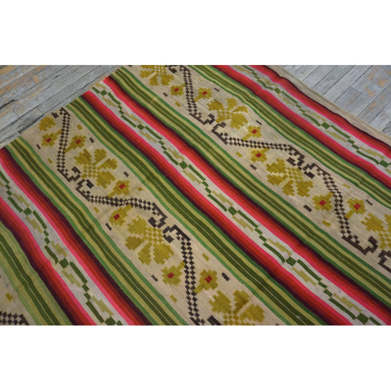 Antique Zapotec Mexico Flat Weave Rug