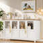 Storage Cabinet With Glass Doors,multifunctional Accent Storage Cabinet Table