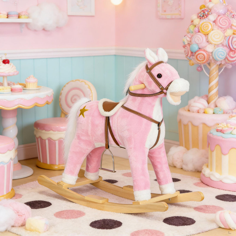 «Toddler Ride On Horse Toy», cheval à bascule, Pink