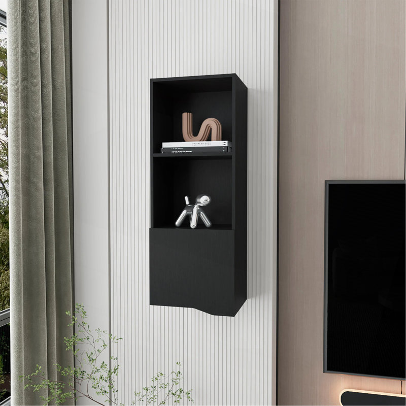 Armoire murale à une porte, Noir