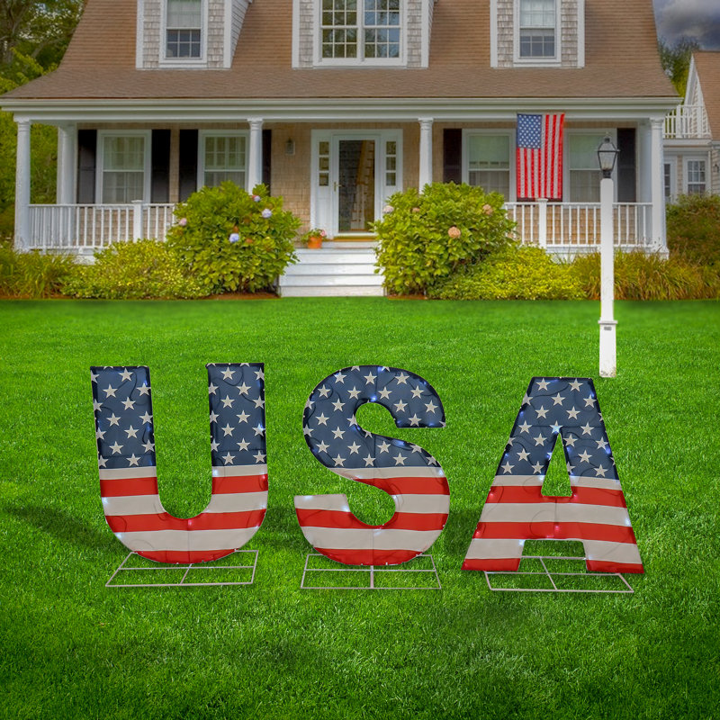 18 lumières d'extérieur «Patriotic» USA, 70 lumières DEL blanc froid