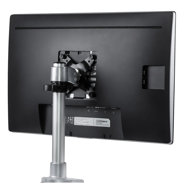 Black Adjustable Single Monitor Desk Mount with C-Clamp