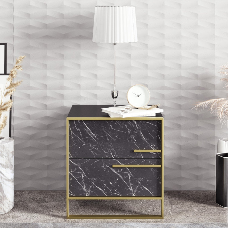 50 cm W Bedside Table, Black