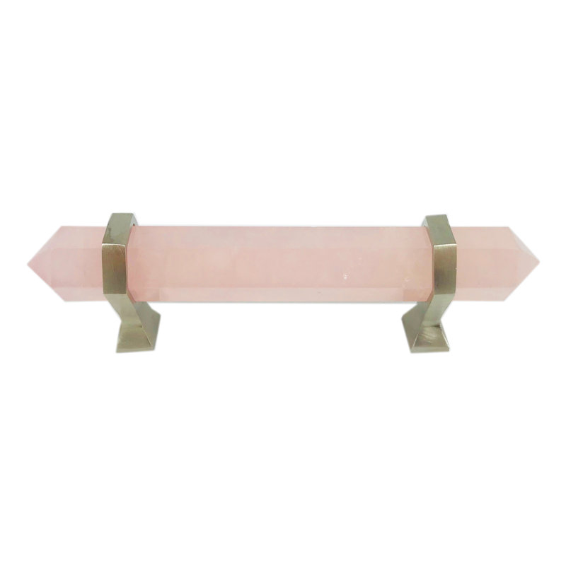 Poignée barre 3 po Rose Quartz, Nickel satiné, 3"
