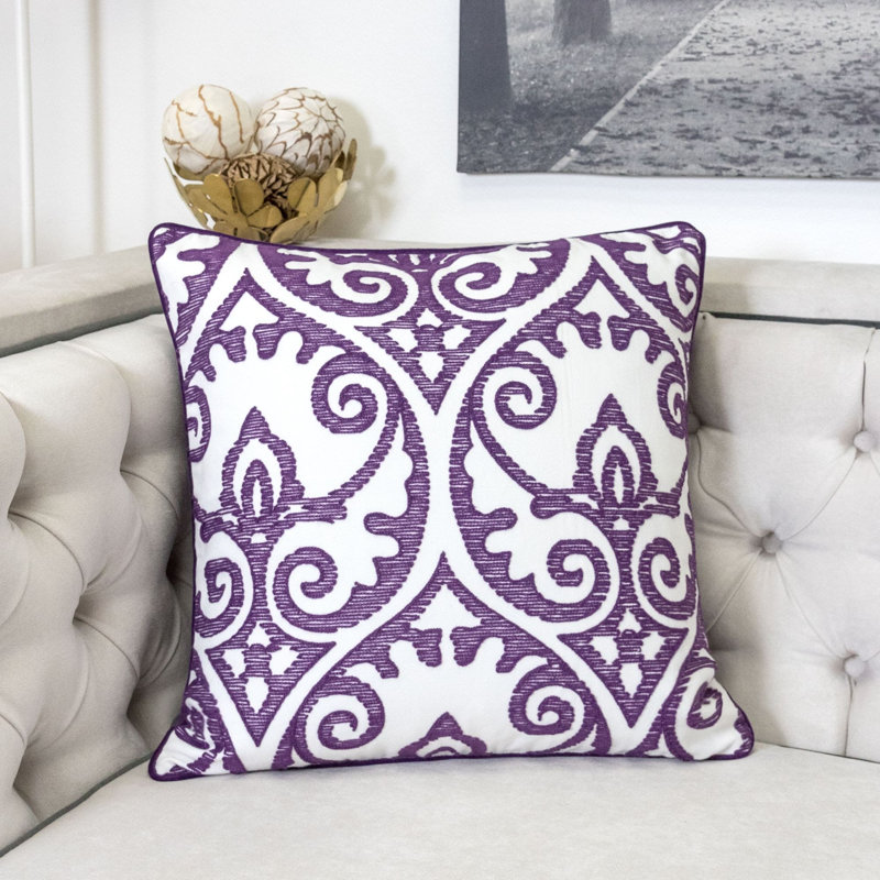  Swirls Indoor/Outdoor Cotton/Velvet Throw Pillow