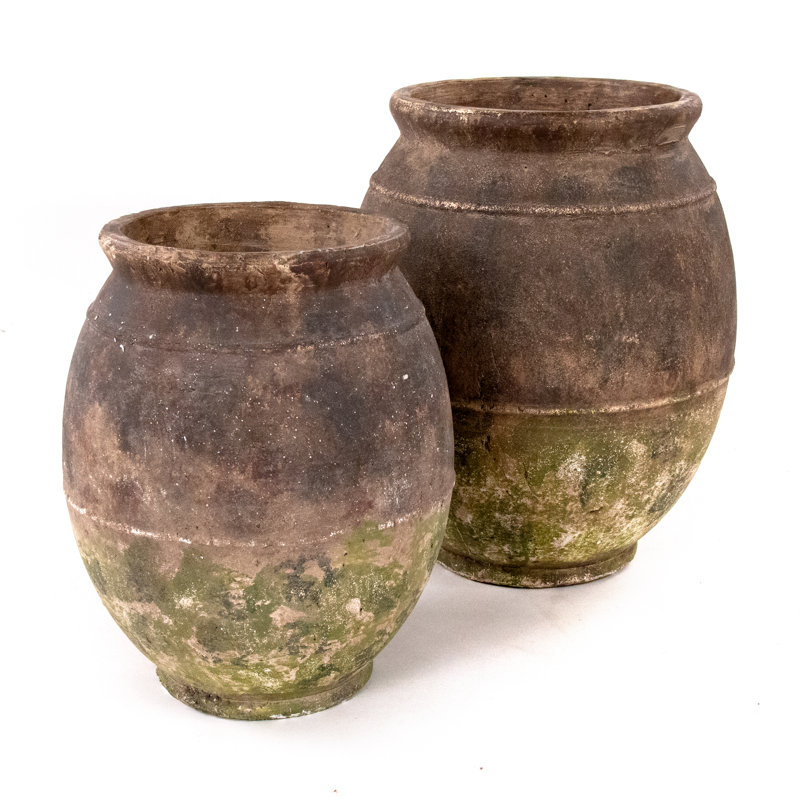 Stoneware Jar, 13.5"H x 10.5"W x 10.5"D