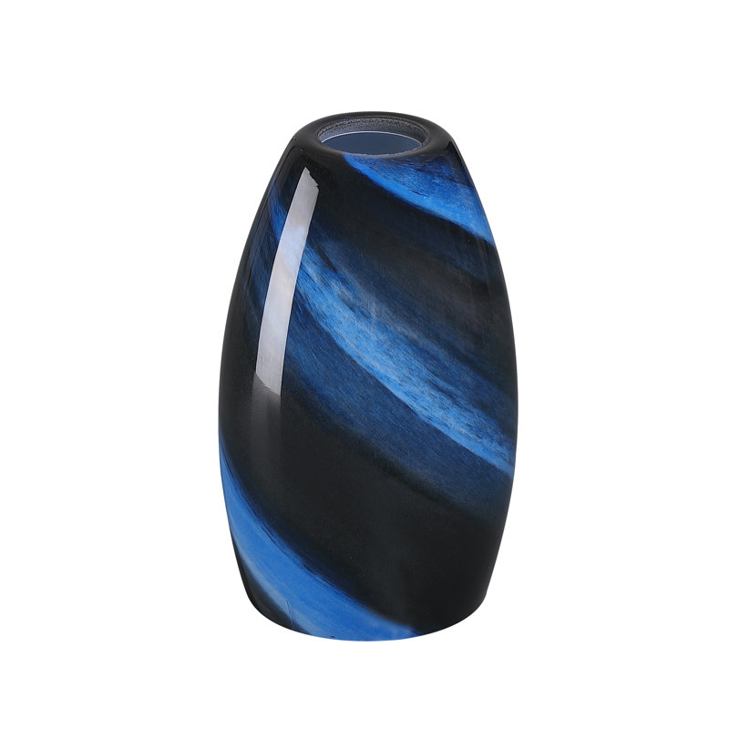 Abat-jour suspendu en verre 7,64 po, Bleu, noir