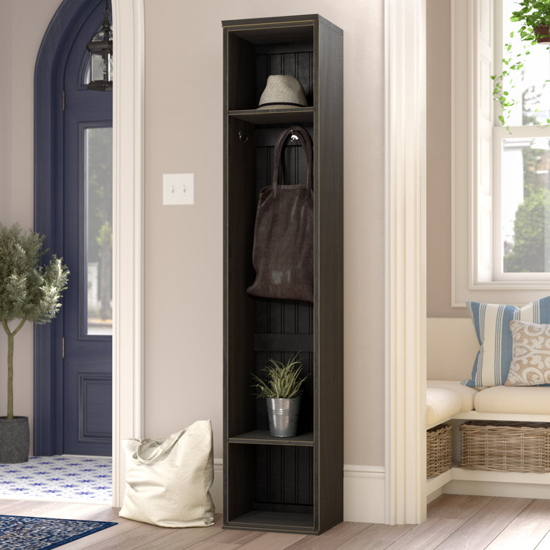 Needham Hall Tree 14'' Wide with Shoe Storage, Old Black