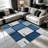 Blue Grid   area rugs for Living Room, Soft and Comfortable, Suitable for all seasons, easy to maintain, machine washable Indoor floor mat, Under Table Farmhouse suitable for Bedroom, Dining Room, Study,  Balcony, Home Decor Patio-628017212