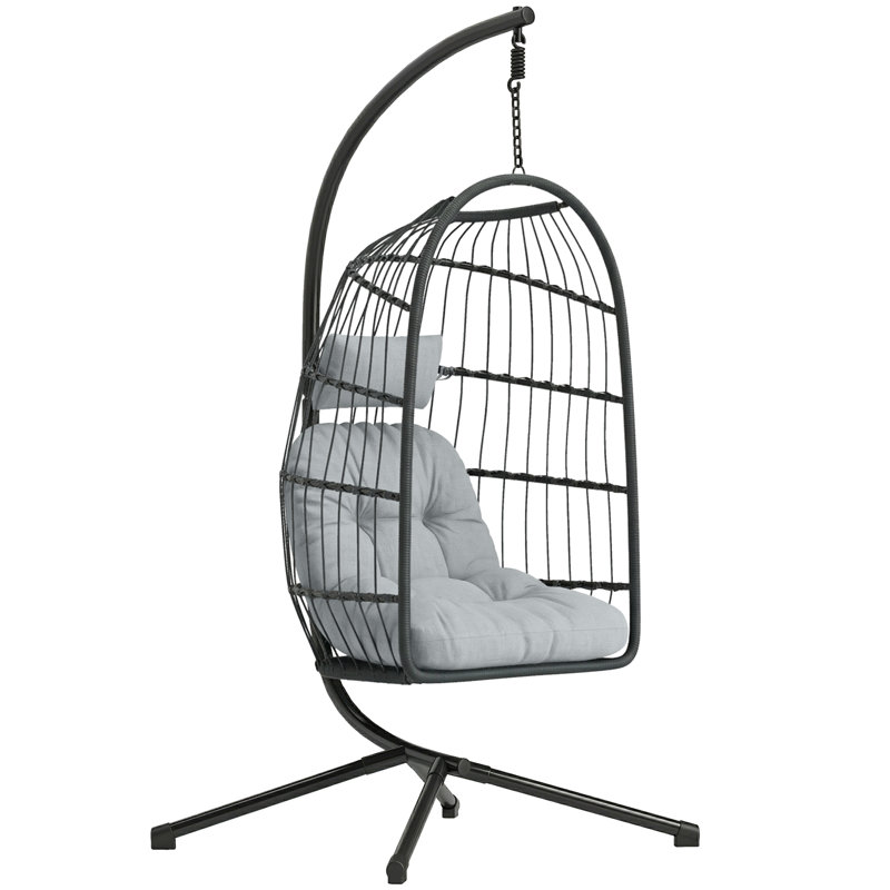 Rattan Swing Chair, Grey
