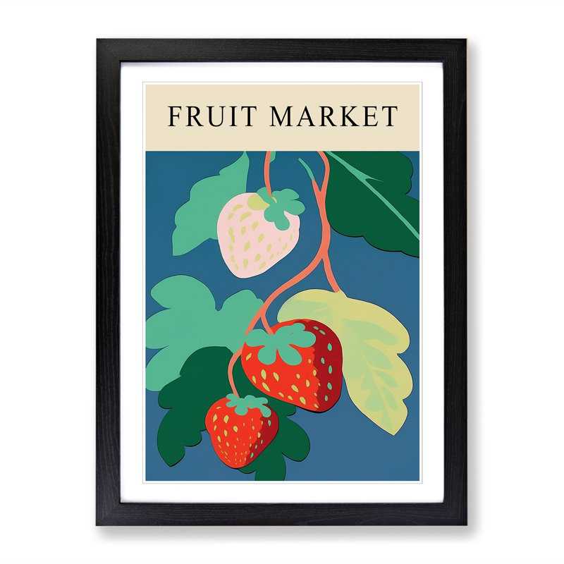 Strawberry Fruit Market Exhibition Vol.4 1 Piece Single Picture Frame Wall Art, 34cm H x 25cm W x 2cm D