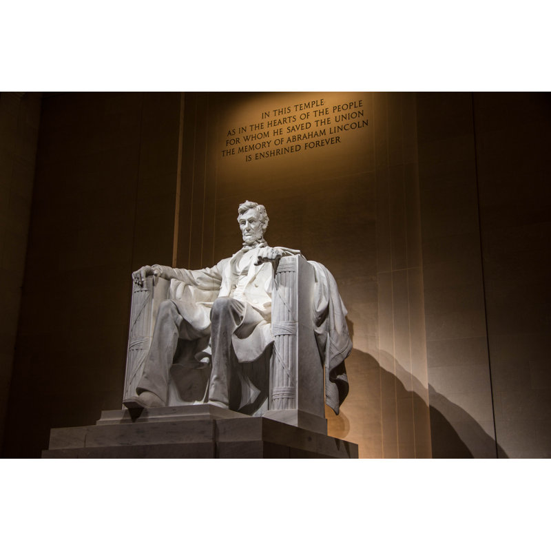 Abraham Lincoln Statue by Ymn - Wrapped Canvas Print, 30cm H x 46cm W